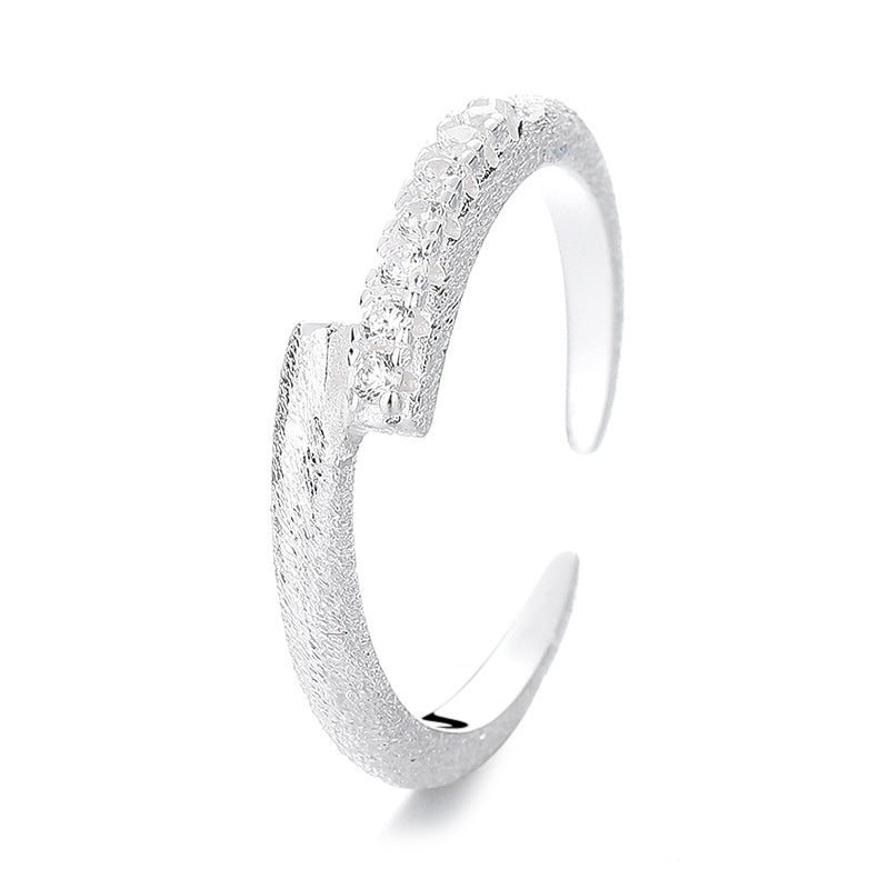 S925 Sterling Silver Cross Star Rail Ring