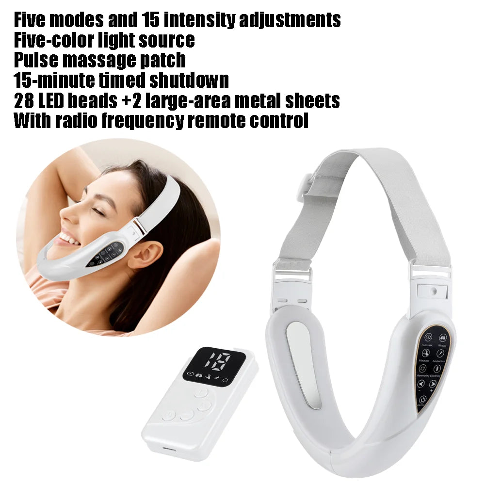Electric V Face Lifting Beauty Device 6 Modes 8 Levels EMS Micro-current Firming Facial Massager Double Chin Removal Skin Care