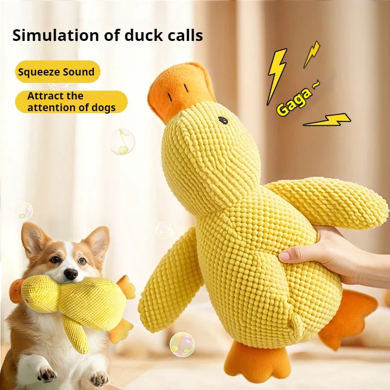 ideal for playtime & naps Suitable for all dog sizes Plush Duck Dog Toy – Bite-Resistant