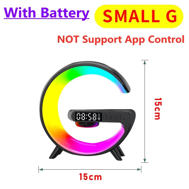 Multifunction Wireless Charger Pad Stand Speaker TF RGB Night Light 15W Fast Charging Station for iPhone Samsung Xiaomi Huawei