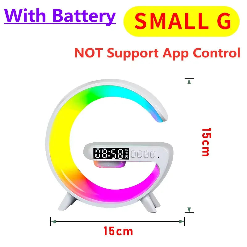 Multifunction Wireless Charger Pad Stand Speaker TF RGB Night Light 15W Fast Charging Station for iPhone Samsung Xiaomi Huawei