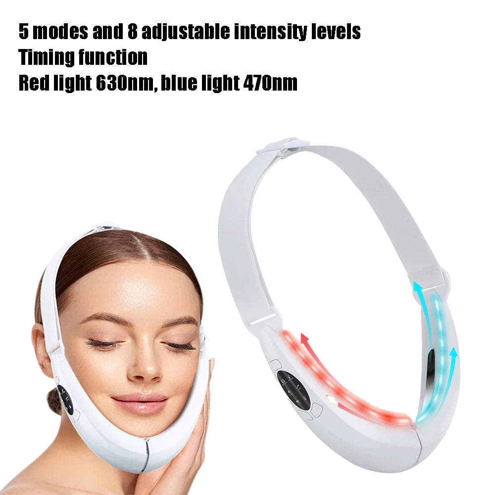 Electric V Face Lifting Beauty Device 6 Modes 8 Levels EMS Micro-current Firming Facial Massager Double Chin Removal Skin Care