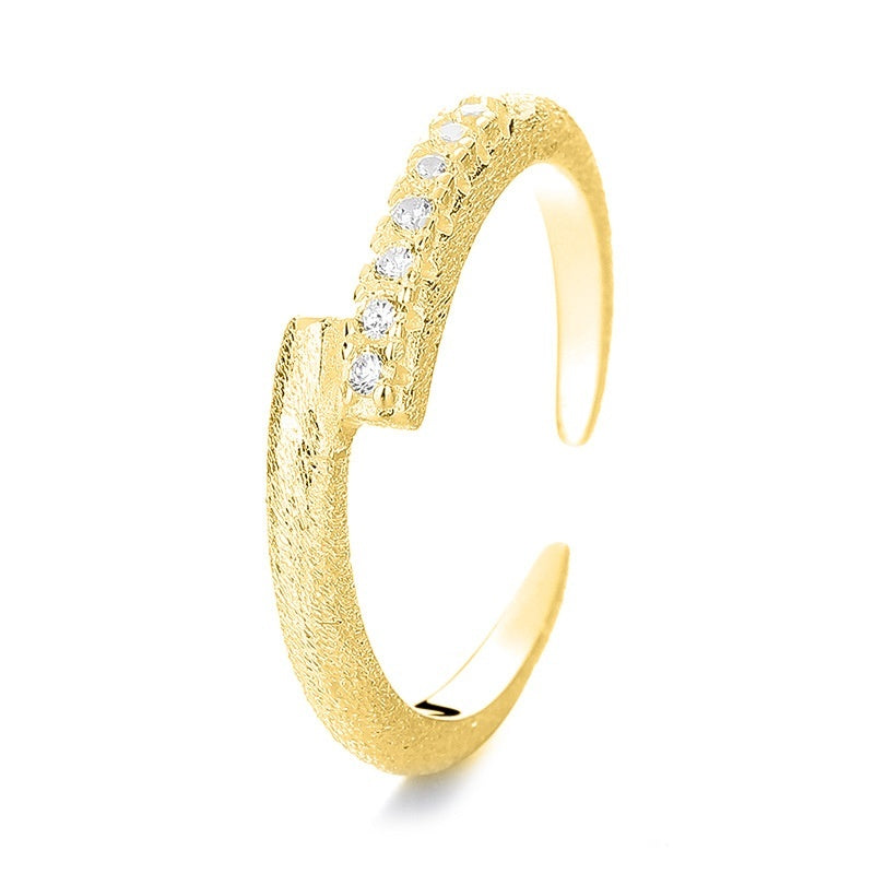 S925 Sterling Silver Cross Star Rail Ring